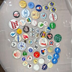 Vintage Assorted Lapel Pins - Multicolor Collection, Québec French Writing